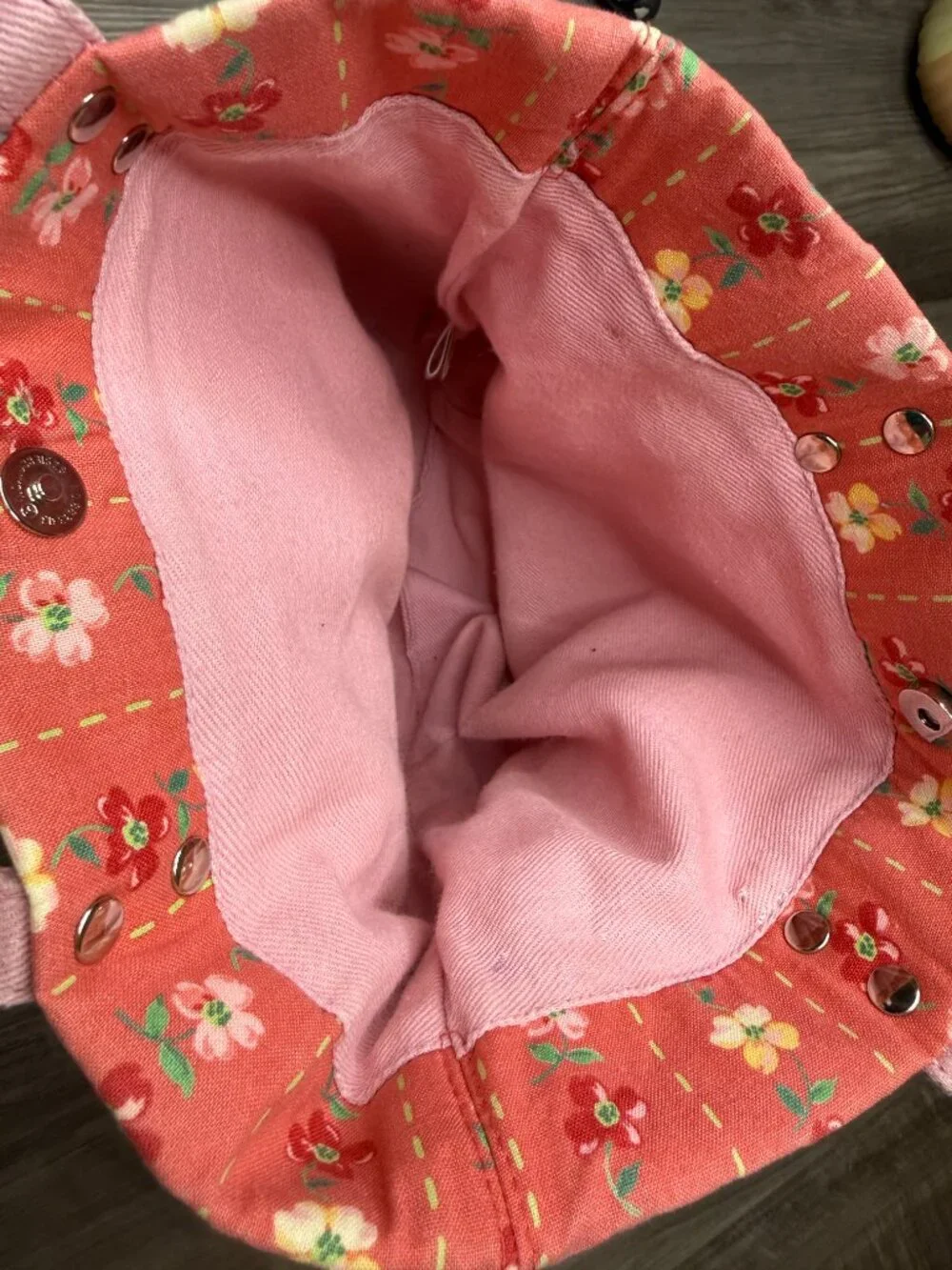 Longaberger pink floral tote and matching wallet set (preowned)